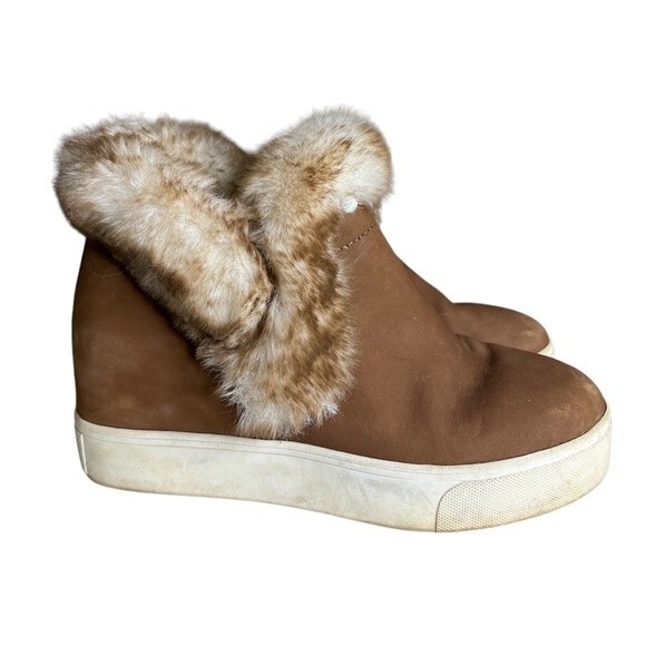 JSlides Wedge booties Taupe Waterproof Suede size 8 - Picture 2 of 16